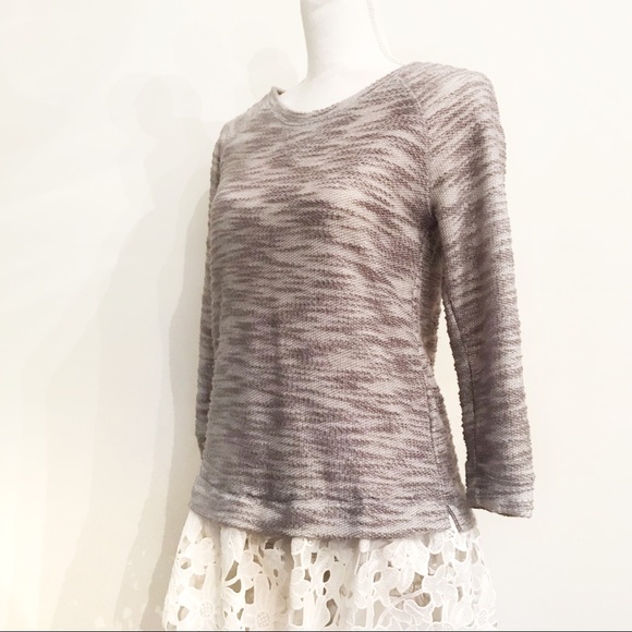 Oversized Grey Layered Lace Sweater Sweatshirt - Picture 2 of 5